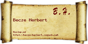 Becze Herbert névjegykártya